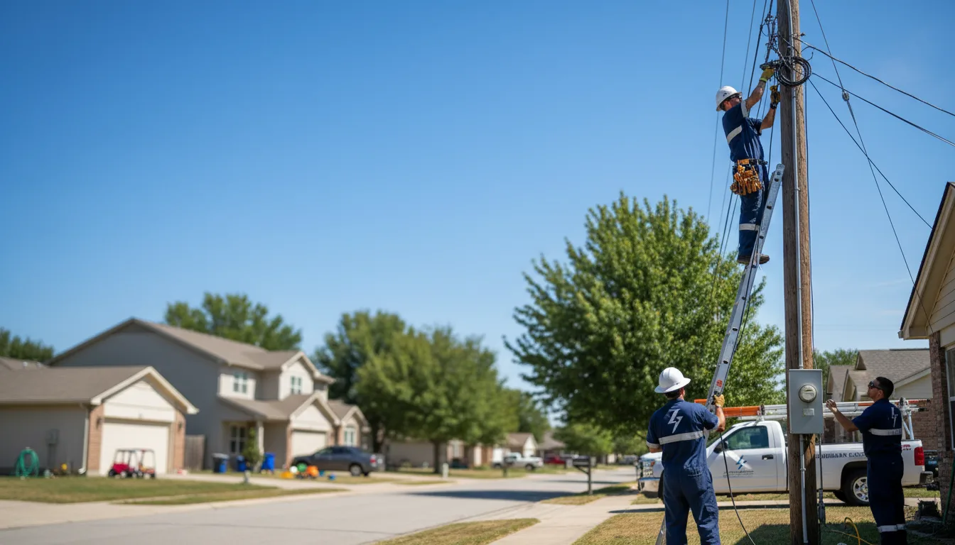 Residential electrician providing installation services in Marquez, TX